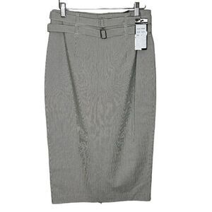 Robert Rodriguez Gray Pinstripe Pencil Skirt